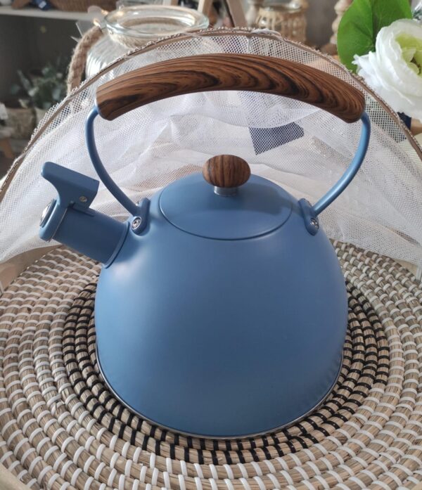 Tetera de acero inoxidable Rubberwood gris de 2,5 l