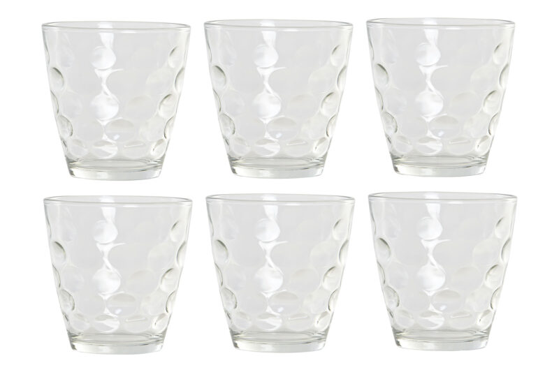 VASO SET 6 CRISTAL 400 ML. TRANSPARENTE ONDAS