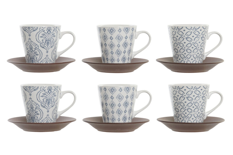 JUEGO DE CAFE 6 TAZAS GRES LINEA AZULEJOS