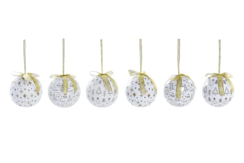 BOLA DECORACION NAVIDAD BLANCO Y ORO