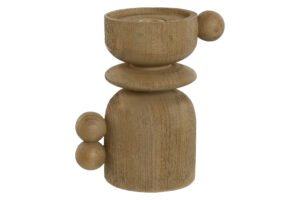 Candelabro Alpino de resina con efecto madera