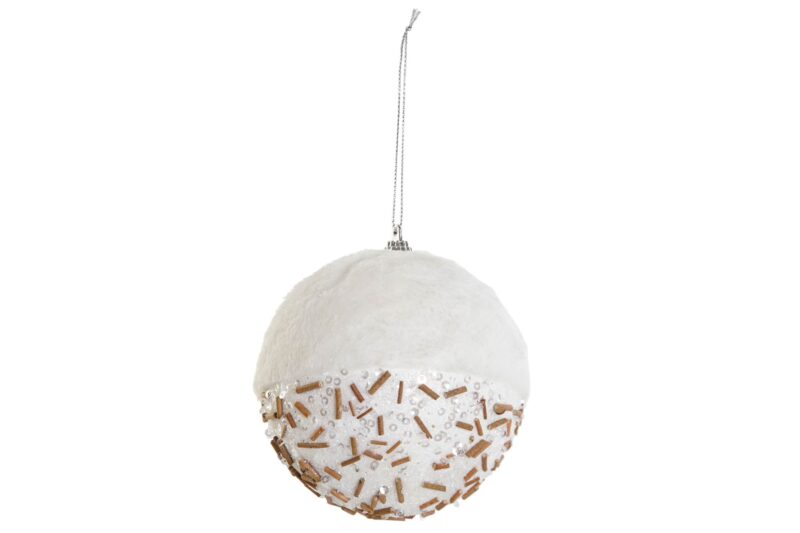 BOLA DECORACION NAVIDAD BLANCO
