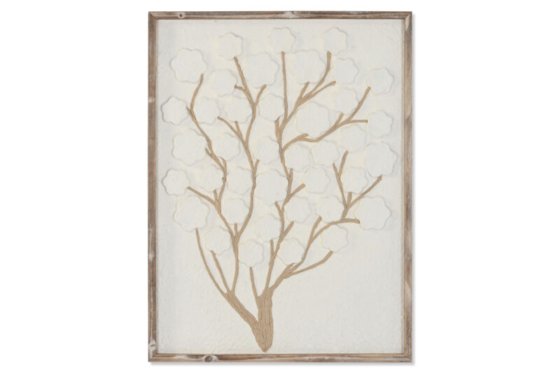CUADRO ÁRBOL 3D BLANCO SCANDI